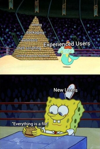 Experienced users : archwiki & gentoo handbook, shell scripting, autotools, packaging, and dmesg

new users : "everything is a file"