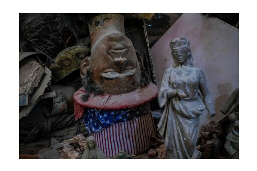 I took this photo while working on a story about Carnival in Brazil. In the back of an old warehouse, I came across this upside-down Obama figure wearing a Uncle Sam hat, right next to a blindfolded Lady Justice statue. Both covered in dust and completely forgotten. In times of political polarization and ideological battles, the scene really caught my eye.
